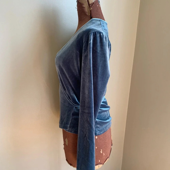 Madewell wrap velour blouse,top velvet shirt career fall regency jewel tones - Picture 6 of 7